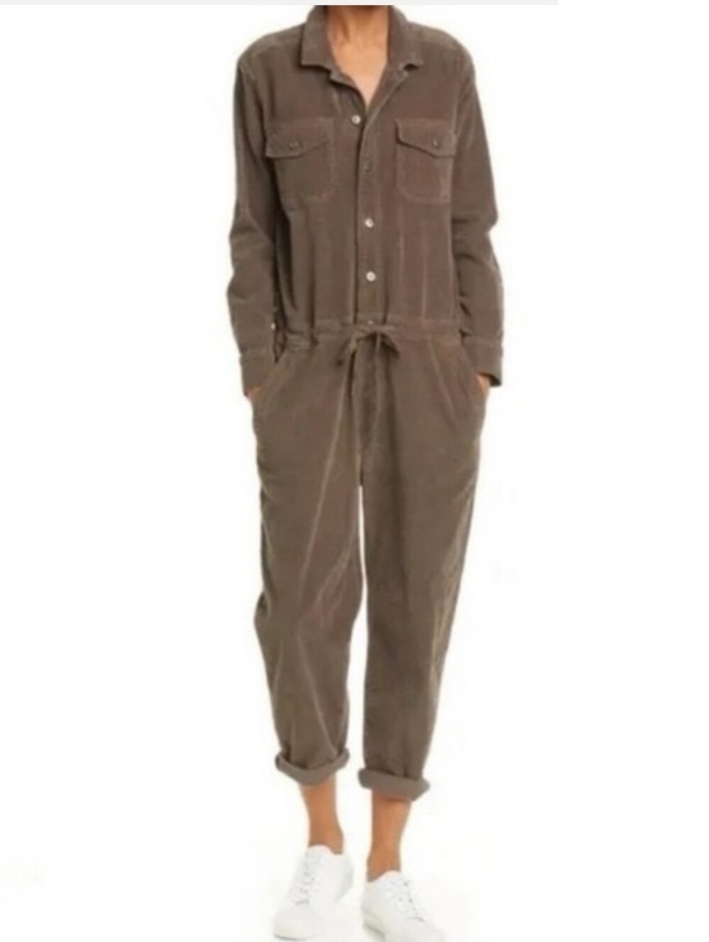 James Perse Corduroy Utility Jumpsuit Brown Women's Size 1 U.S. S Coveralls